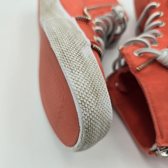 Sperry x Rebecca Minkoff Washed Canvas High Top Sneakers, Orange, Women's 7.5 - Picture 14 of 16